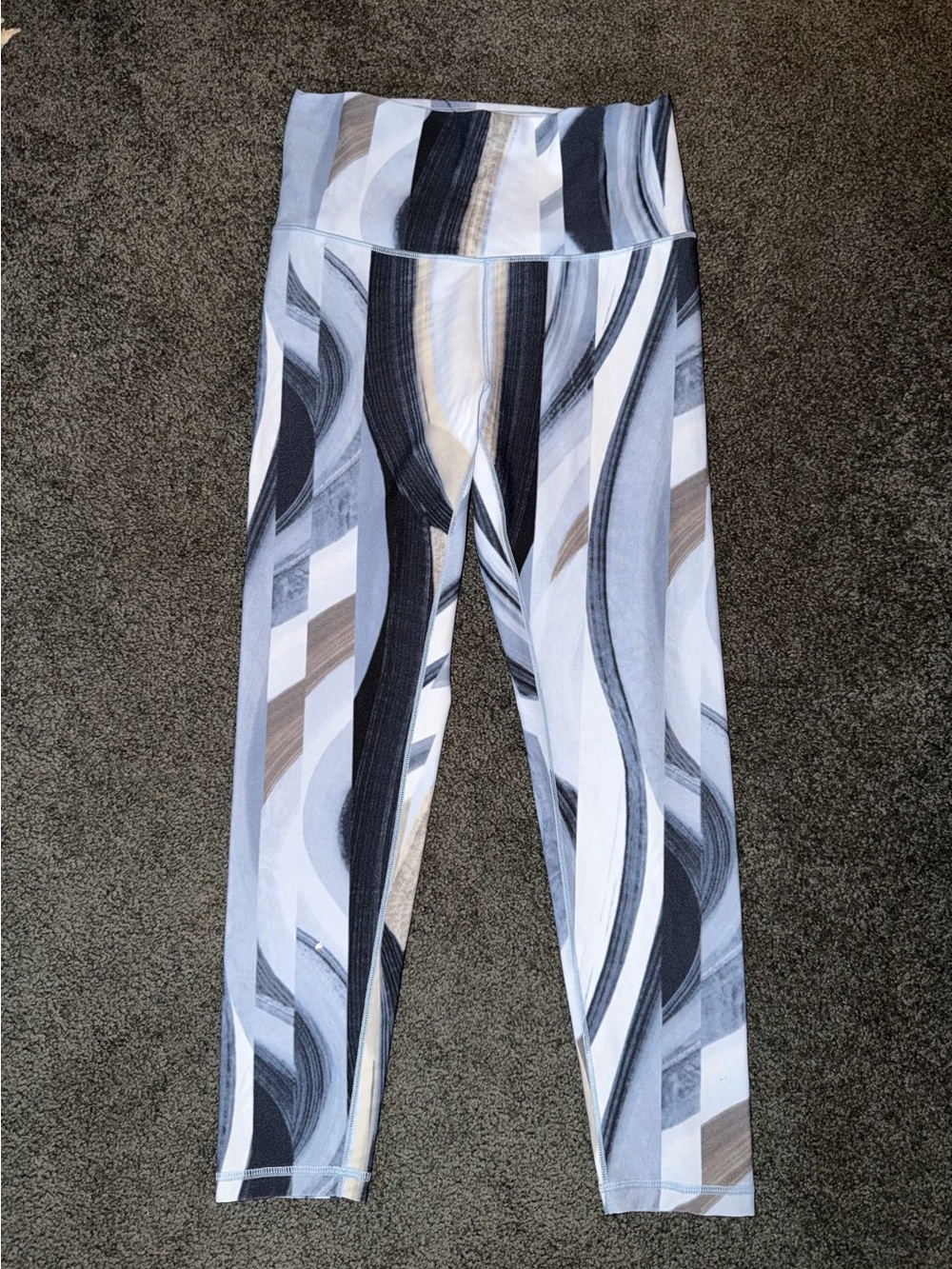CALIA by Carrie Underwood Swirl-Print High-Rise Leggings in Black, Blue & Tan